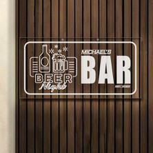 Bk Gift Kişiye Özel Isimli Akrilik Bar TABELASI(38X19CM)-23, Home Bar Tabela, Duvar Dekoru