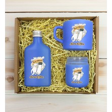 Bk Gift Kişiye Özel Isimli Dtf Best Friend Temalı Mavi Kahve Fincanı & Kolonya & Mum Hediye Seti-4, Arkadaşa Hediye, Doğum Günü Hediyesi
