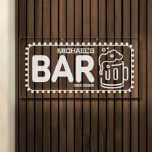 Bk Gift Kişiye Özel Isimli Akrilik Bar TABELASI(38X19CM)-29, Home Bar Tabela, Duvar Dekoru