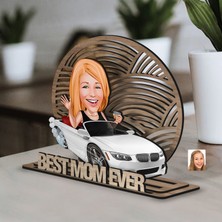 Bk Gift Kişiye Özel 3 Katmanlı Anne Karikatürlü Ahşap Biblo-13 Anneye Hediye, Anneler Günü Hediyeleri