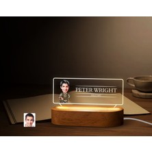 Bk Gift Kişiye Özel Isimli Asker Karikatürlü LED Işıklı Akrilik Masa Isimliği-2, Ofis Dekoru, Mesleki Hediye, Ofis Hediyeleri