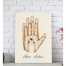 Bk Gift Kişiye Özel Isimli Aile ve Pati Tasarımlı Renkli Kanvas Tablo-2 20X30, Ev Dekorasyonu, Arkadaşa Hediye