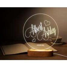 Bk Gift Kişiye Özel Isimli Tarihli Dekoratif LED Lamba, Gece Lambası, Sevgiliye Hediye, Işıklı Pleksi Biblo-5