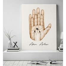 Bk Gift Kişiye Özel Isimli Aile ve Pati Tasarımlı Renkli Kanvas Tablo-2 50X70, Ev Dekorasyonu, Arkadaşa Hediye