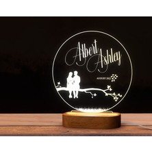 Bk Gift Kişiye Özel Isimli Tarihli Dekoratif LED Lamba, Gece Lambası, Sevgiliye Hediye, Işıklı Pleksi Biblo-7