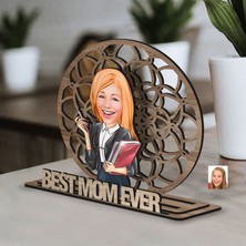 Bk Gift Kişiye Özel 3 Katmanlı Anne Karikatürlü Ahşap Biblo-17 Anneye Hediye, Anneler Günü Hediyeleri