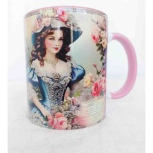 Mugs And Love Old Time LADY30 Vintage Baskı Büyük Boy Kupa