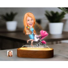 Bk Gift Kişiye Özel Kadın Karikatürlü Dekoratif 3D Biblo LED Işıklı Gece Lambası-5, Sevgiliye Hediye, Arkadaşa Hediye, Doğum Günü Hediyesi