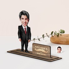 Bk Gift Kişiye Özel 3D Kabartma Isimli Baba Karikatürlü Ahşap Biblo-8, Babaya Hediye, Babalar Günü Hediyeleri