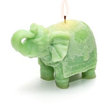 Missi Hint Esintisi Dekoratif Su Yeşili Fil Mum