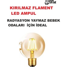 Flyonlook Kırılmaz  Gövde Özel Tasarım Flament G80 6W Ampul Dim Edilebilir LED Işık Radyasyon Yaymaz