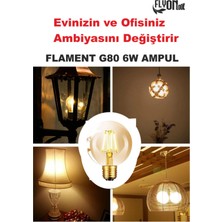 Flyonlook Kırılmaz  Gövde Özel Tasarım Flament G80 6W Ampul Dim Edilebilir LED Işık Radyasyon Yaymaz