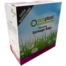 Ecoplast 240 Litre Siyah Hantal Konteyner Çöp Torbası - 120 x 150 Cm. - 700 Gr. - 10 Adetlik 10 Rulo