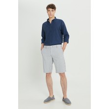 Altınyıldız Classics Comfort Fit Rahat Kesim %100 Pamuk Çizgili Yan Cep Şort