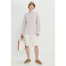 Altınyıldız Classics Comfort Fit Rahat Kesim %100 Pamuk Çizgili Yan Cep Şort