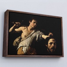 Harita Sepeti Çerçeveli Caravaggio - David With The Head Of Goliath, Davud Goliath'ın Başı TABLOSU-7066