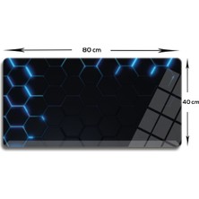 Decorita Cam Mouse Pad | Cam Masa Matı | Hex Textured | Large | 40CM x 80CM