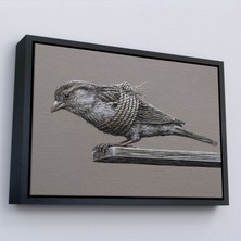 Harita Sepeti Çerçeveli Özgürlük Tablosu - Kanatları Bağlı KUŞ-7203