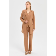 Esswaap Yelek Ceket Pantolon Takım  Camel