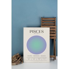 Pegziz Balık Burcu Astroloji Minimalist Kanvas Tablo - Salon Oturma Odası Mutfak Ofis Için Duvar Dekoru