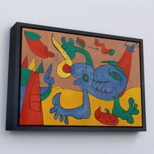 Harita Sepeti Çerçeveli Joan Miro Soyut Sanat TABLOSU-7068