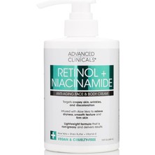 Advanced Clinicals Retinol + Niacinamide Yüz ve Vücut Kremi 444ML