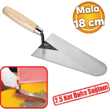 Badem10 Ahşap Saplı Sıva İnşaat Malası Sıvacı Mala 18 cm 1.2 mm Kalınlık Rockwell Yay Çeliği Papatya Kaynak