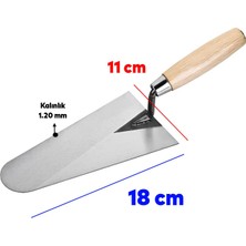 Badem10 Ahşap Saplı Sıva İnşaat Malası Sıvacı Mala 18 cm 1.2 mm Kalınlık Rockwell Yay Çeliği Papatya Kaynak