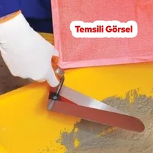 Badem10 Ahşap Saplı Sıva İnşaat Malası Sıvacı Mala 18 cm 1.2 mm Kalınlık Rockwell Yay Çeliği Papatya Kaynak