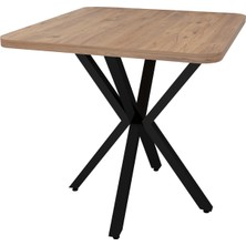 Hnc Home Mutfak Masası, Cafe, Restaurant Masa, Balkon Masısı, Metal Ayak Masa, 70X70 cm Kare Masa