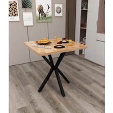 Hnc Home Mutfak Masası, Cafe, Restaurant Masa, Balkon Masısı, Metal Ayak Masa, 70X70 cm Kare Masa