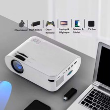 Hymark 1080P Mini Taşınabilir Wifi Ios & Android Telefon Yansıtma P62 Model Projeksiyon Cihazı