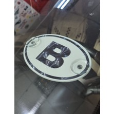 Cybill Store B Harfi Vantuzlu Oval Dekor Pleksi Plaka Özel Aynalı Yazı