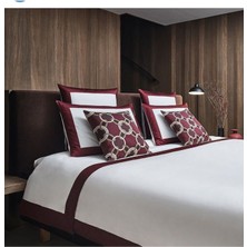 Metinev Battal Boy (King Sıze) Nevresim Takımı Bordo Beyaz