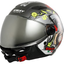 Sway 765 Wanted Black Yarım Motosiklet Kaskı