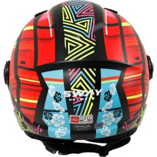 Sway 765 Colourful Yarım Motosiklet Kaskı