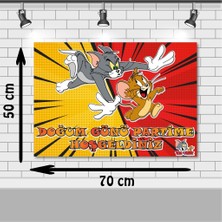 Parti Furyası Tom ve Jerry doğum Günü 50X70 cm Tom ve Jerry Doğum Günü Konsepti Afişi
