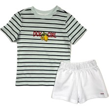 Dgk Collection Kız Çocuk  Baskılı T-Shirt  Short Takım  Cotton