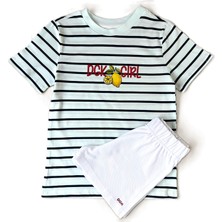 Dgk Collection Kız Çocuk  Baskılı T-Shirt  Short Takım  Cotton