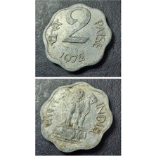 Escoines Koleksiyon 1972 Hindistan 2 Paise Alüminyum Çt Eski Yabancı Madeni Para - 399636658DCA6BAB86