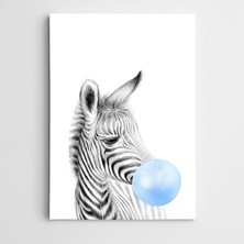 Dekolata Mavi Sakızlı Zebra Kanvas Tablo