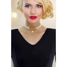 Minimalist Tasarım Inci Choker Kolye, Inci Kolye, Kalpli Kolye ,incili Kolye, Taşlı Choker Kolye, Gül Choker, Tasma