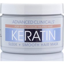 Advanced Clinicals Keratin Yumuşak ve Pürüzsüz Saçlar İçin Saç Maskesi 340GR