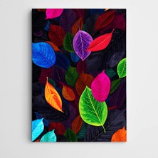 Dekolata Renkli Yapraklar Modern Sanat Kanvas Tablo