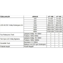 Unit Ut 15C Su Geçirmez Tip Voltaj Test Cihazı (Ekranlı) Ölçü Aleti