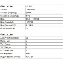 Unit Ut 333 Mini LCD Dijital Hava Sıcaklığı ve Nem Ölçer Ölçü Aleti