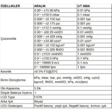 Unit Ut 366A Fark Basınç Ölçüm Cihazı Dijital ManoMetre Ölçü Aleti