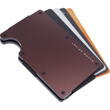 Louise Motto Cardx Burano Clips Minimalist Cüzdan Metal Kartlık Rfid Koruma (Kahve)