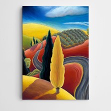 Dekolata Ağaç ve Yol Modern Sanat Kanvas Tablo
