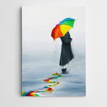 Dekolata Şemsiye ve Yol Modern Sanat Kanvas Tablo